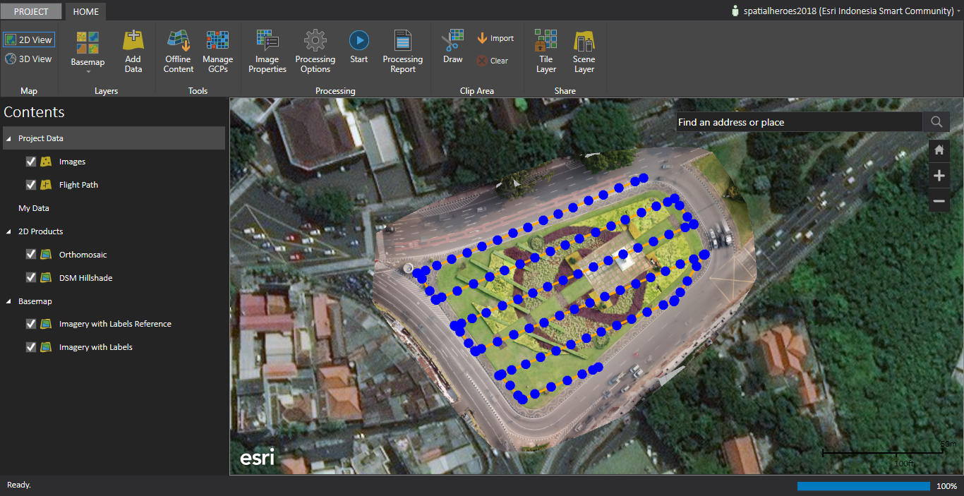 Gambar 9. Interface Drone2Map setelah proses